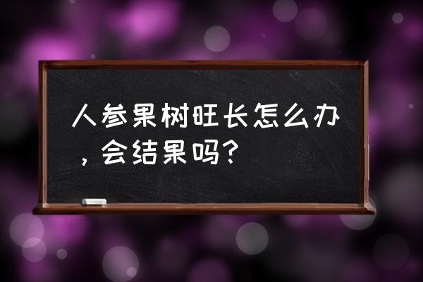 人参用什么肥料长得快 人参果树旺长怎么办，会结果吗？