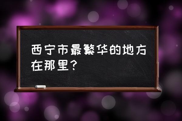 西宁市内有什么景点值得去玩 西宁市最繁华的地方在那里？