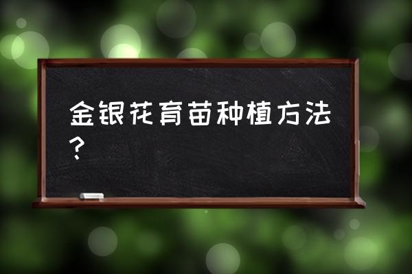 金银花树苗怎么育苗 金银花育苗种植方法？