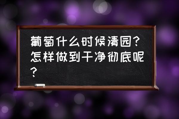 冬天剪的葡萄树枝怎么保存 葡萄什么时候清园？怎样做到干净彻底呢？