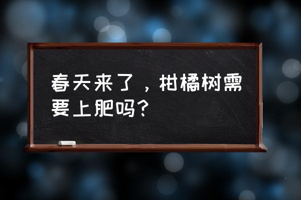 柑橘硼肥的最佳使用时期 春天来了，柑橘树需要上肥吗？