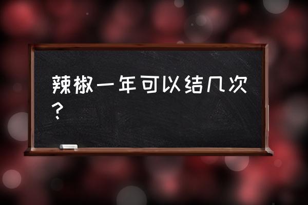 五彩椒能养几年 辣椒一年可以结几次？