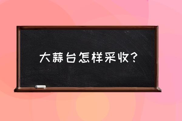 拔蒜苔的正确方式 大蒜台怎样采收？