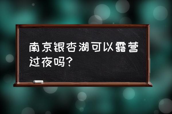 南京银杏湖游玩攻略路线图 南京银杏湖可以露营过夜吗？