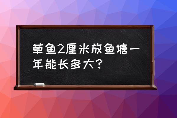 草鱼苗2到4厘米一年能长多大 草鱼2厘米放鱼塘一年能长多大？