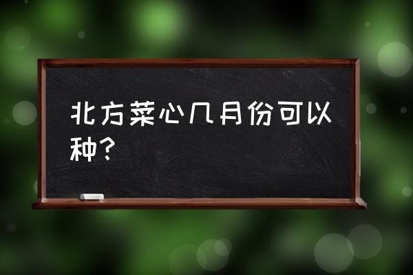 菜心适合几月份播种 北方菜心几月份可以种？