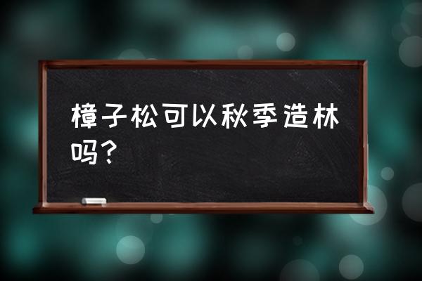 湿地松育苗技术 樟子松可以秋季造林吗？